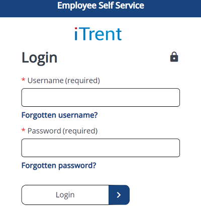 iTrent Login at MHR iTrent ESS Self Service Application